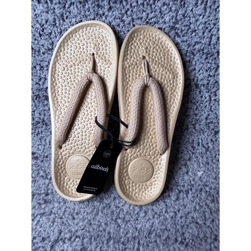 Allbirds Unisex Tan Sugar Zeffer Flip Flops Slides Womens 13 /Mens 11 NWT